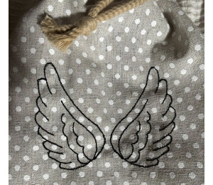 ADVENTSKALENDER 24. Dezember - Stickserie ITH - Engelsflügel LineArt Doodle Anhänger Stabdatei Appli